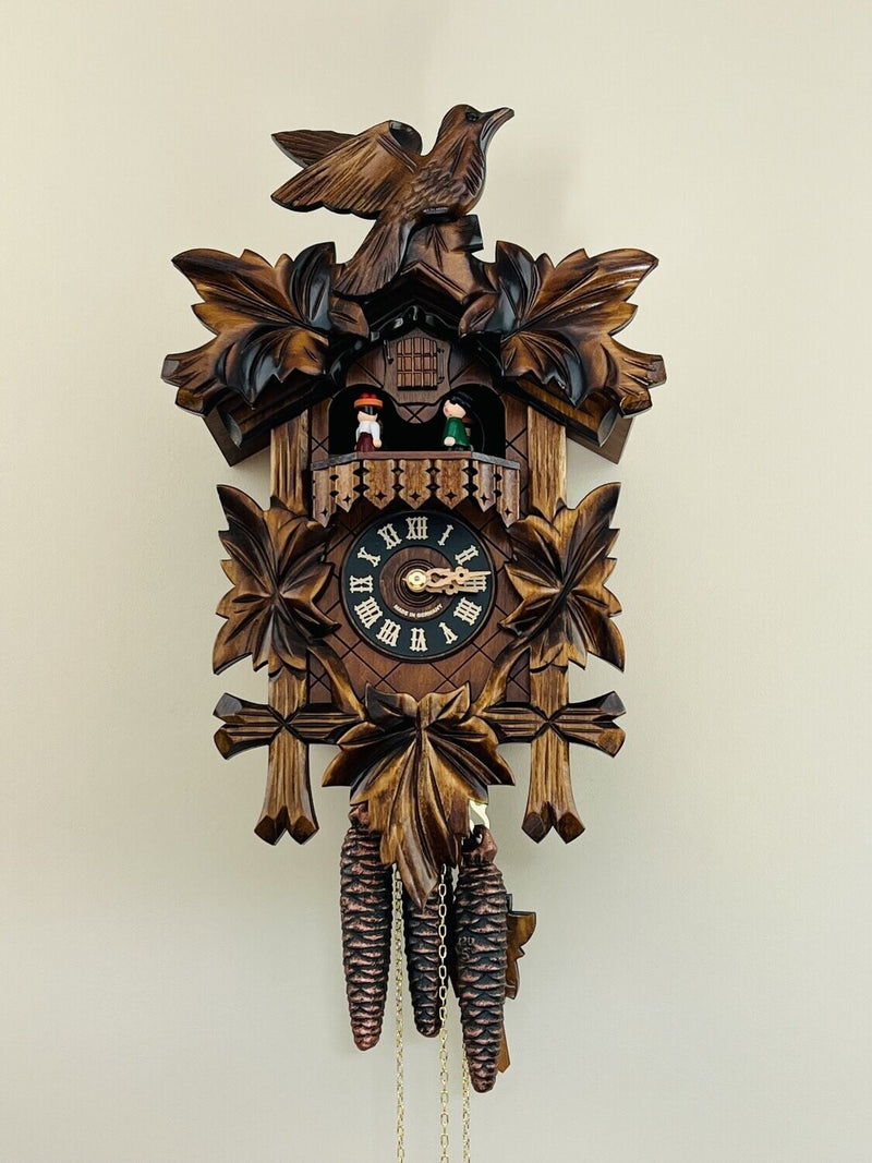 Musical Black Forest Cuckoo Clock With Dancers, Waterwheel, And Beer Drinker - 14 Inches Tall - GermanGiftOutlet.com
 - 50