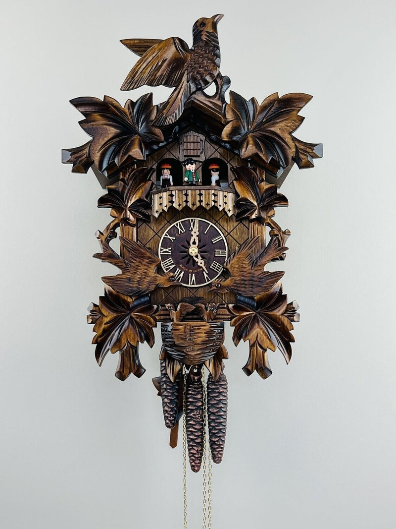 Musical Black Forest Cuckoo Clock With Dancers, Waterwheel, And Beer Drinker - 14 Inches Tall - GermanGiftOutlet.com
 - 53