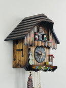 One Day Musical Cuckoo Clock with Hand-painted Flowers and Moving Dancers