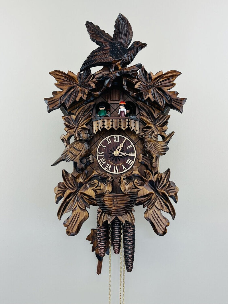 Musical Black Forest Cuckoo Clock With Dancers, Waterwheel, And Beer Drinker - 14 Inches Tall - GermanGiftOutlet.com
 - 65