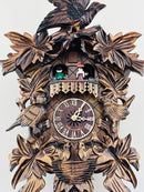 One Day Musical Cuckoo Clock with Hand-carved Birds, Leaves, and Chicks in Nest