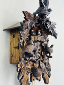 One Day Musical Cuckoo Clock with Hand-carved Birds, Leaves, and Chicks in Nest