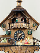 One Day Musical Cuckoo Clock Cottage - Boy and Girl Kiss, Waterwheel Turns