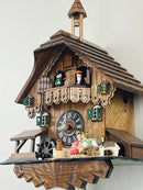 One Day Musical Cuckoo Clock Cottage - Boy and Girl Kiss, Waterwheel Turns