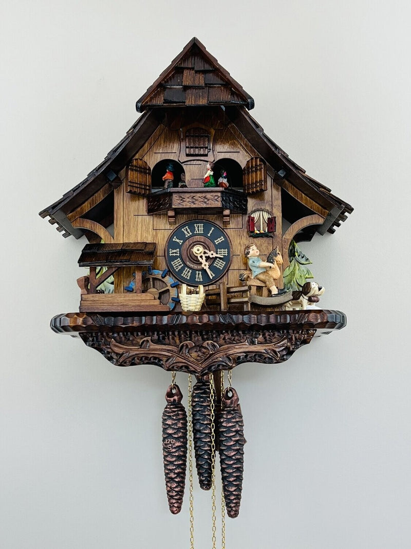 Musical Black Forest Cuckoo Clock With Dancers, Waterwheel, And Beer Drinker - 14 Inches Tall - GermanGiftOutlet.com
 - 61