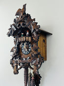 One Day Musical Cuckoo Clock with Hand carved Birds, Leaves, and Nest