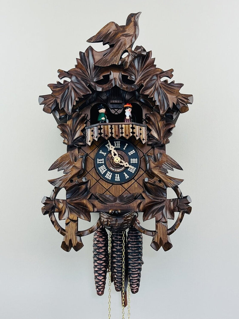 Musical Black Forest Cuckoo Clock With Dancers, Waterwheel, And Beer Drinker - 14 Inches Tall - GermanGiftOutlet.com
 - 64