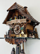 Eight Day Musical Cuckoo Clock Cottage with Woodchopper and Waterwheel