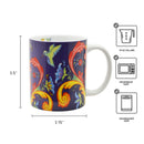 Ceramic Coffee Mug Blue Rosemaling