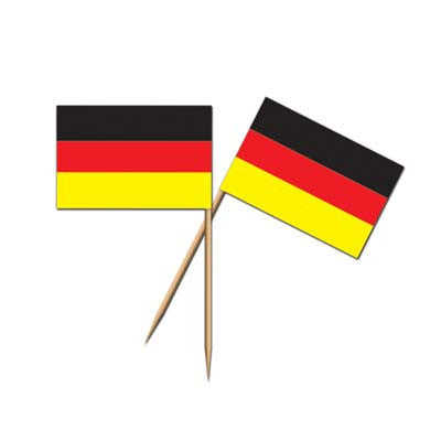 German Flag Toothpicks (50/Pkg) - Cocktail Decorations, German, Oktoberfest, PS- Oktoberfest Essentials-All OKT Items, PS- Oktoberfest Table Decor, PS-Party Supplies, Tableware