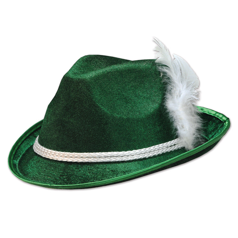 Forest Green Felt Hat-Alpine Party Accessory - Oktoberfest