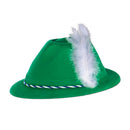 Oktoberfest Costume: Green Velour Tyrolean Hat - Apparel, Apparel-Costumes, German, Germany, Hats, Oktoberfest, PS-Party Supplies