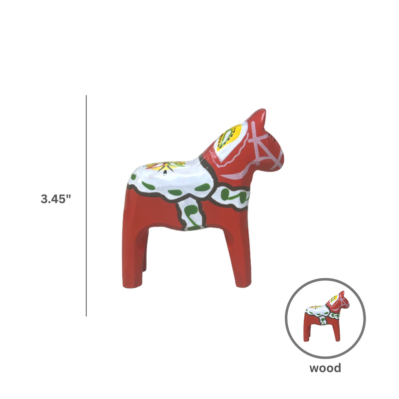 Red Swedish Dalarna Horse Wood Figurine