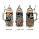 Highlights of Collectible German Beer Stein with Engraved Metal Lid