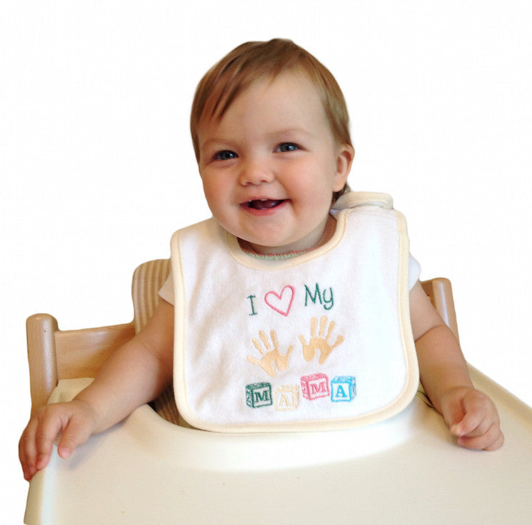 Unique Baby Gift Bib Love My Mama - Apparel- Bibs, Apparel-Baby & Toddler Clothing, Apparel-Baby Bibs, CT-100, CT-107, General Gift, Mom, SY: Love my Momma