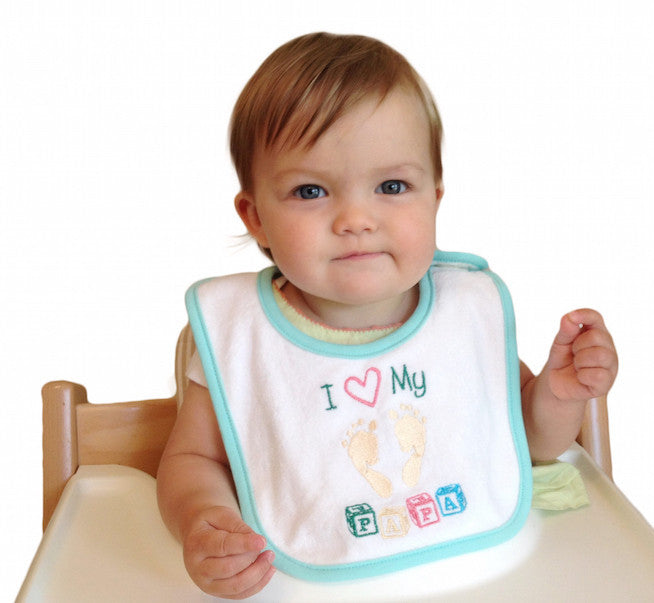 Unique Baby Gift Bib Love My Papa - Apparel- Bibs, Apparel-Baby & Toddler Clothing, Apparel-Baby Bibs, CT-100, CT-101, CT-107, Dad, General Gift, SY: Love my Papa