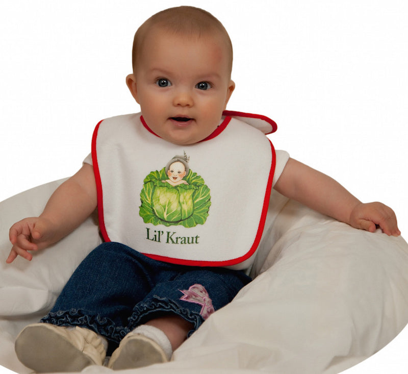 German Gift Idea Baby Bib Lil' Kraut - Apparel- Bibs, Apparel-Baby & Toddler Clothing, Apparel-Baby Bibs, Baby, CT-107, German, Germany, SY: Lil Kraut
