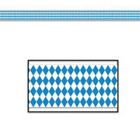 Oktoberfest Bavarian Check Poly Decorating Material 50 Feet - Bavarian Blue White Checkers, Bayern, Hanging Decorations, Oktoberfest, PS- Oktoberfest Decorations, PS- Oktoberfest Essentials-All OKT Items, PS- Oktoberfest Hanging Decor, PS- Oktoberfest Table Decor, PS-Party Supplies, Tableware
