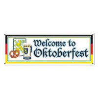 Oktoberfest Decorations: Welcome Sign - 5-Feet by 21-Inch, Banners, German, Germany, Hanging Decorations, Oktoberfest, PS- Oktoberfest Decorations, PS- Oktoberfest Essentials-All OKT Items, PS- Oktoberfest Hanging Decor, PS- Oktoberfest Table Decor, PS-Party Supplies, Tableware, Top-OFST-B