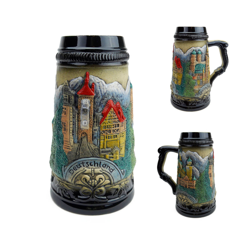 Bavarian Mountain Village German Beer Stein