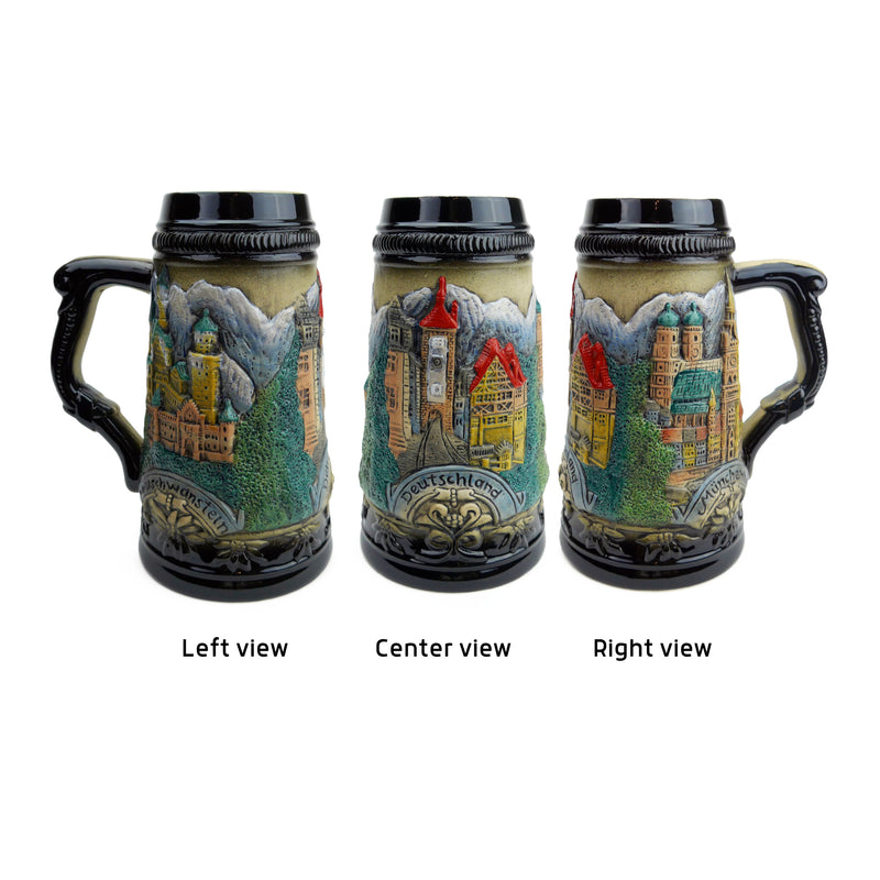 Bavarian Mountain Village German Beer Stein