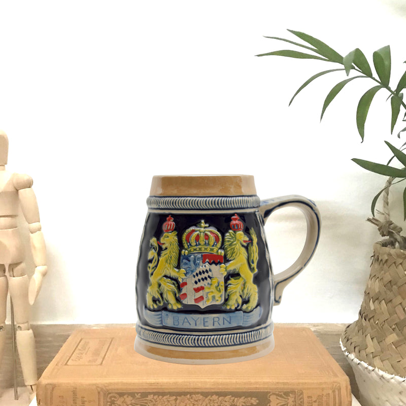 Bayern Coat of Arms Engraved German Beer Stein