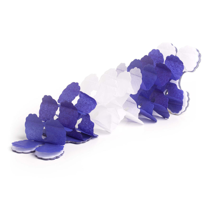 Blue and White Oktoberfest Tissue Garland Party Decorations - Below $10, Blue/White, Hanging Decorations, Oktoberfest, PS- Oktoberfest Decorations, PS- Oktoberfest Essentials-All OKT Items, PS- Oktoberfest Hanging Decor, PS- Oktoberfest Table Decor, PS-Party Supplies, Tableware