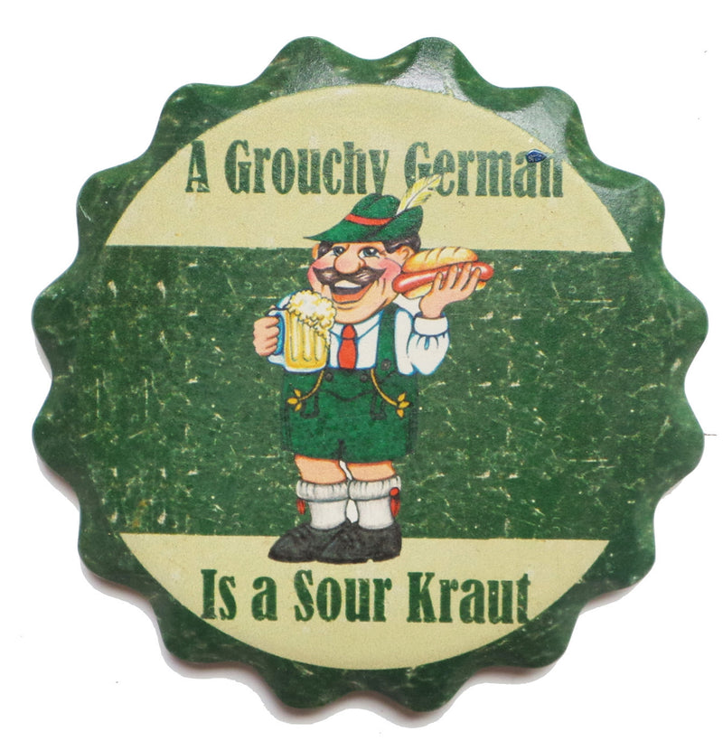  inchesA Grouchy German is A Sour Kraut inches Oktoberfest Coaster - Coasters, German, New Products, NP Upload, PS-Party Favors German, SY:, SY: Grouchy German, Top-GRMN-B, Under $25, Yr-2016