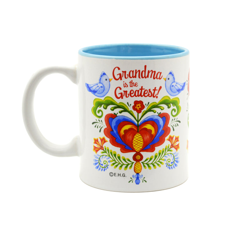 Ceramic Coffee Mug  inchesGrandma is the Greatest inches - Coffee Mugs, CT-100, CT-101, CT-102, Grandma, New Products, NP Upload, Rosemaling, SY:, SY: Grandma Greatest, Under $10, Yr-2016 - 2 - 3 - 4