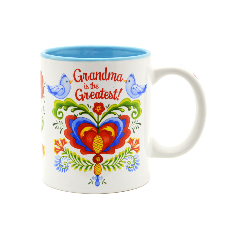 Ceramic Coffee Mug  inchesGrandma is the Greatest inches - Coffee Mugs, CT-100, CT-101, CT-102, Grandma, New Products, NP Upload, Rosemaling, SY:, SY: Grandma Greatest, Under $10, Yr-2016