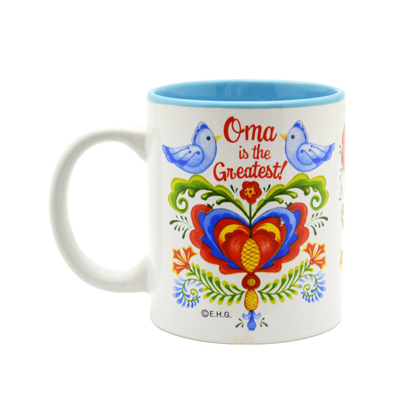 "Oma is the Greatest" Bird Design Ceramic Coffee Mug - 4 - GermanGiftOutlet.com