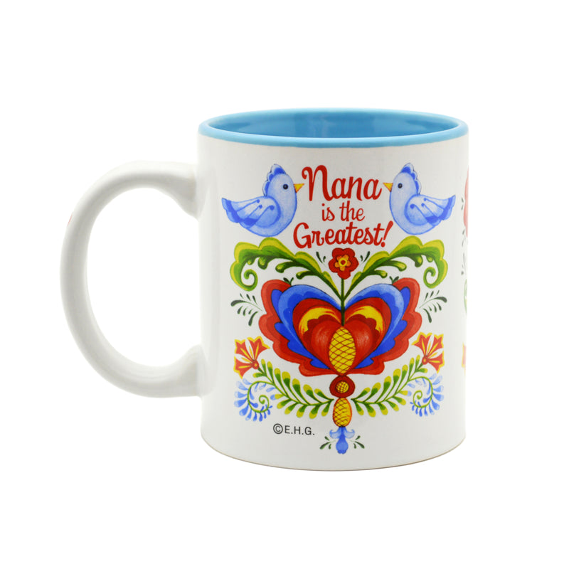 Ceramic Coffee Mug  inchesNana is the Greatest inches - Coffee Mugs, CT-100, CT-101, Nana, New Products, NP Upload, Rosemaling, SY:, SY: Nana Greatest, Under $10, Yr-2016 - 2 - 3 - 4