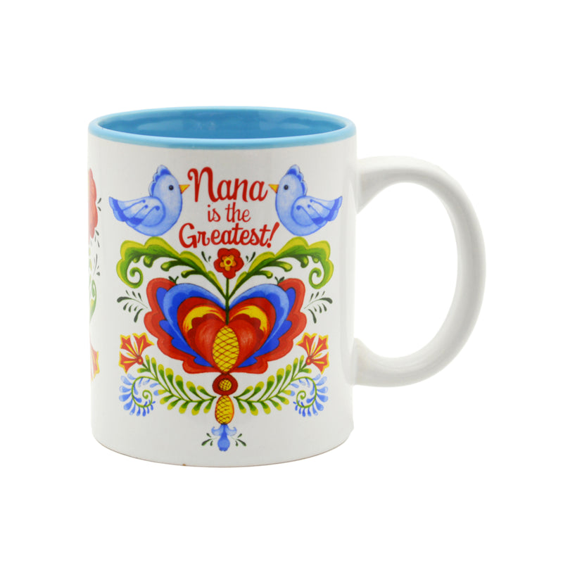 Ceramic Coffee Mug  inchesNana is the Greatest inches - Coffee Mugs, CT-100, CT-101, Nana, New Products, NP Upload, Rosemaling, SY:, SY: Nana Greatest, Under $10, Yr-2016
