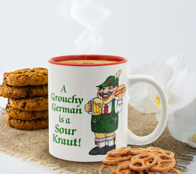 German Gift Idea Mug "A Grouchy German Is A Sour Kraut"
