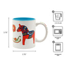Ceramic Coffee Mug Red Dala Horse