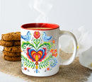 Elegant Rosemaling & Lovebirds Ceramic Coffee Mug