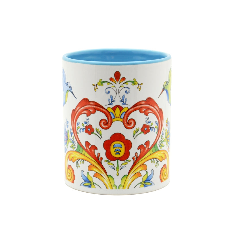 Ceramic Coffee Mug Rosemaling & Humingbird - Coffee Mugs, Coffee Mugs-German, Coffee Mugs-Swedish, CT-500, European, New Products, NP Upload, Rosemaling, Scandinavian, Top-SWED-B, Under $10, Yr-2016 - 2 - 3