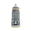 Cobalt Blue Germany Coats of Arms Engraved Beer Stein with Metal Lid
