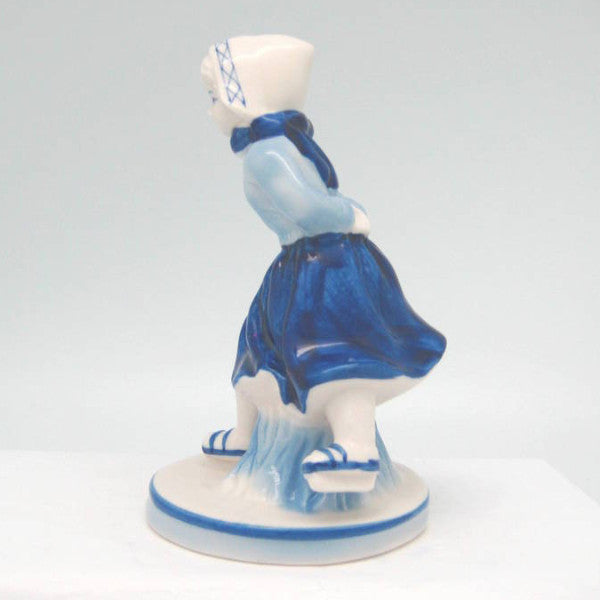 Delft Blue and White Figurine: Dutch Girl Skater - Collectibles, Delft Blue, Dutch, Figurines, Home & Garden, PS-Party Favors - 2 - 3