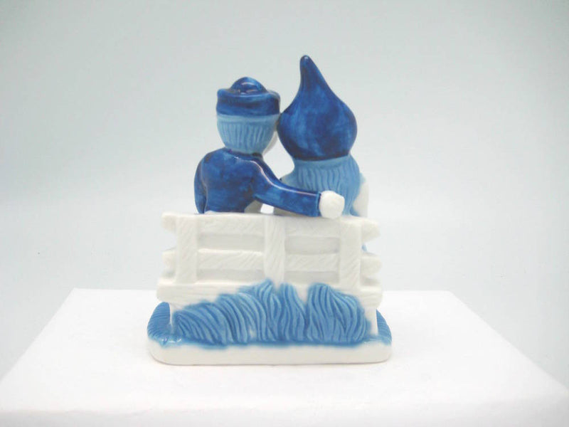 Delft Blue & White Figurine: Dutch Couple Sitting on Bench - Collectibles, Delft Blue, Dutch, Figurines, Home & Garden, PS-Party Favors - 2