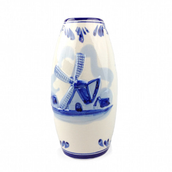 Delft Blue Embossed Windmill Vase - Collectibles, Delft Blue, Dutch, Figurines, Home & Garden, PS-Party Favors, Windmills