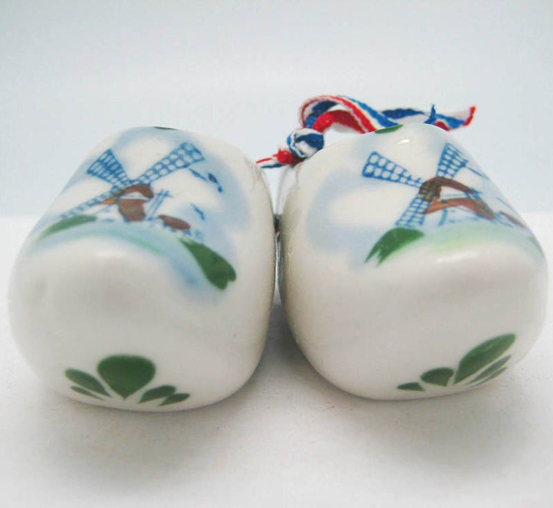 Colorful Wooden Clogs Pair with Windmill Design - 2.5 inches, 4 inches, Ceramics, CT-600, Decorations, Delft Blue, Dutch, Home & Garden, Netherlands, PS-Party Favors, PS-Party Favors Dutch, shoes, Size, Top-DTCH-A, Wooden Shoe-Ceramic, Wooden Shoes-Souvenir - 2 - 3
