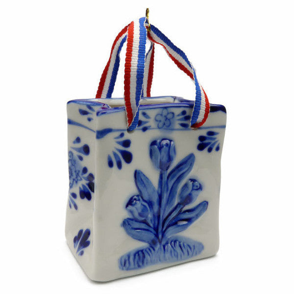 Delft Embossed Tulip Design and Ribbon - Baskets, Ceramics, Collectibles, Decorations, Delft Blue, Dutch, Embossed-Tulip, Home & Garden, PS-Party Favors, PS-Party Favors Dutch, Style, Tulips