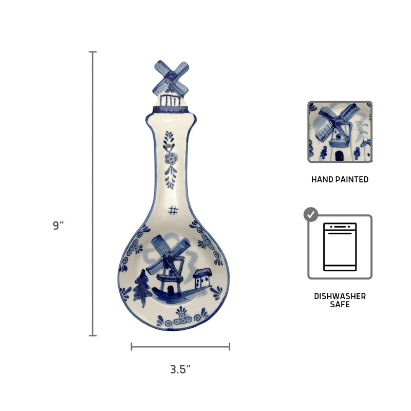 Porcelain Spoon Rests Delft Blue 3 D Windmill