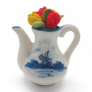 Miniature Ceramic Teapot with Tulips - Collectibles, Delft Blue, Dutch, Home & Garden, Miniatures, Miniatures-Dutch, PS-Party Favors, PS-Party Favors Dutch, Tea, Tea Pots, Top-DTCH-B, Tulips