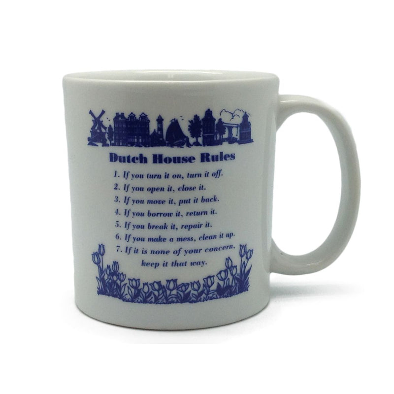 Ceramic Coffee Mug: "Dutch House Rules"