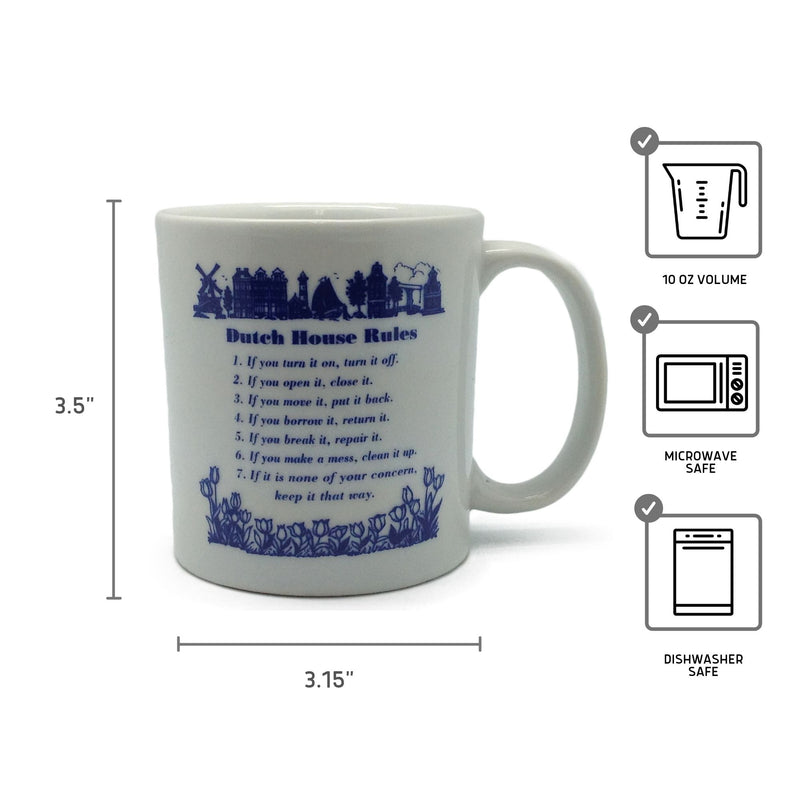 Ceramic Coffee Mug: "Dutch House Rules"