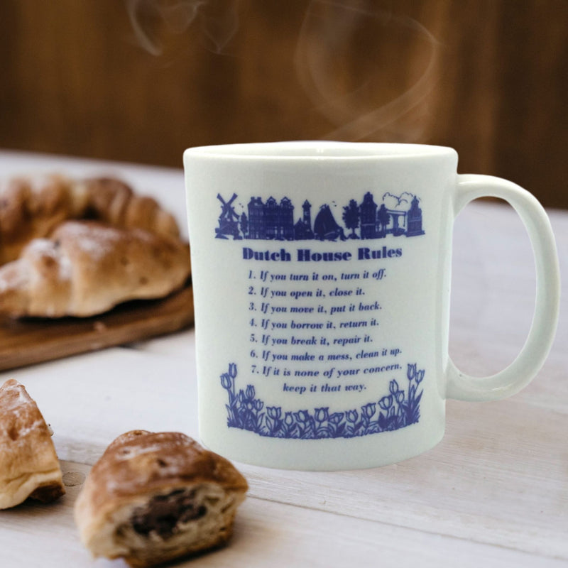 Ceramic Coffee Mug: "Dutch House Rules"