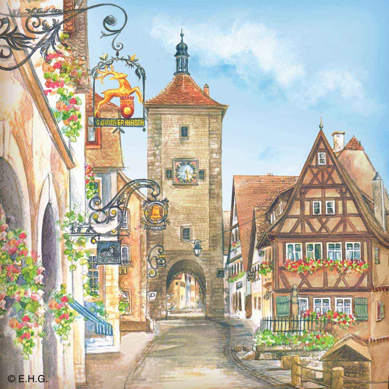 German Tile Rothenberg Scene Color