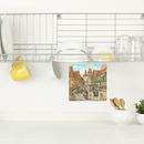German Town Scene Decorative Ceramic Tile